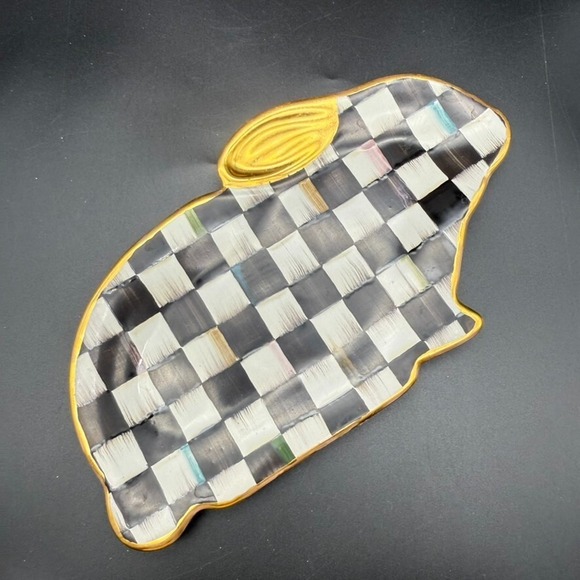 MacKenzie-Childs Other - MacKenzie-Childs Courtly Check Bunny Dish – Handcrafted Ceramic – Made in USA 03